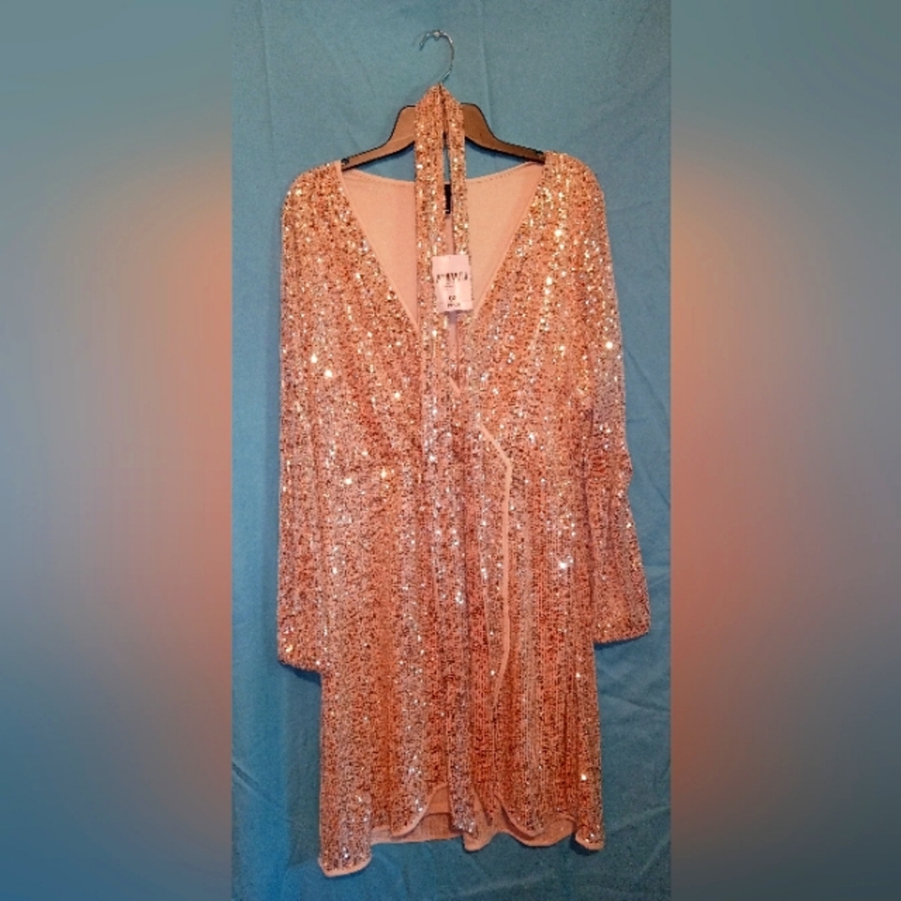 Gold sequin cocktail dress. Plus Size (1x) Brand (Forever 21)